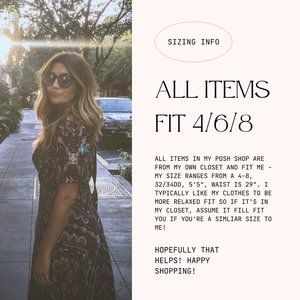 Sizing Info for my shop!